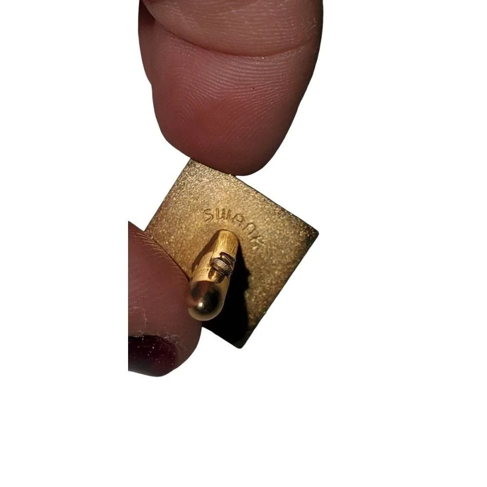 Vintage Swank Gold Tone Square Cufflinks Settles‎ Jewelry Indiana 1970s-1990s